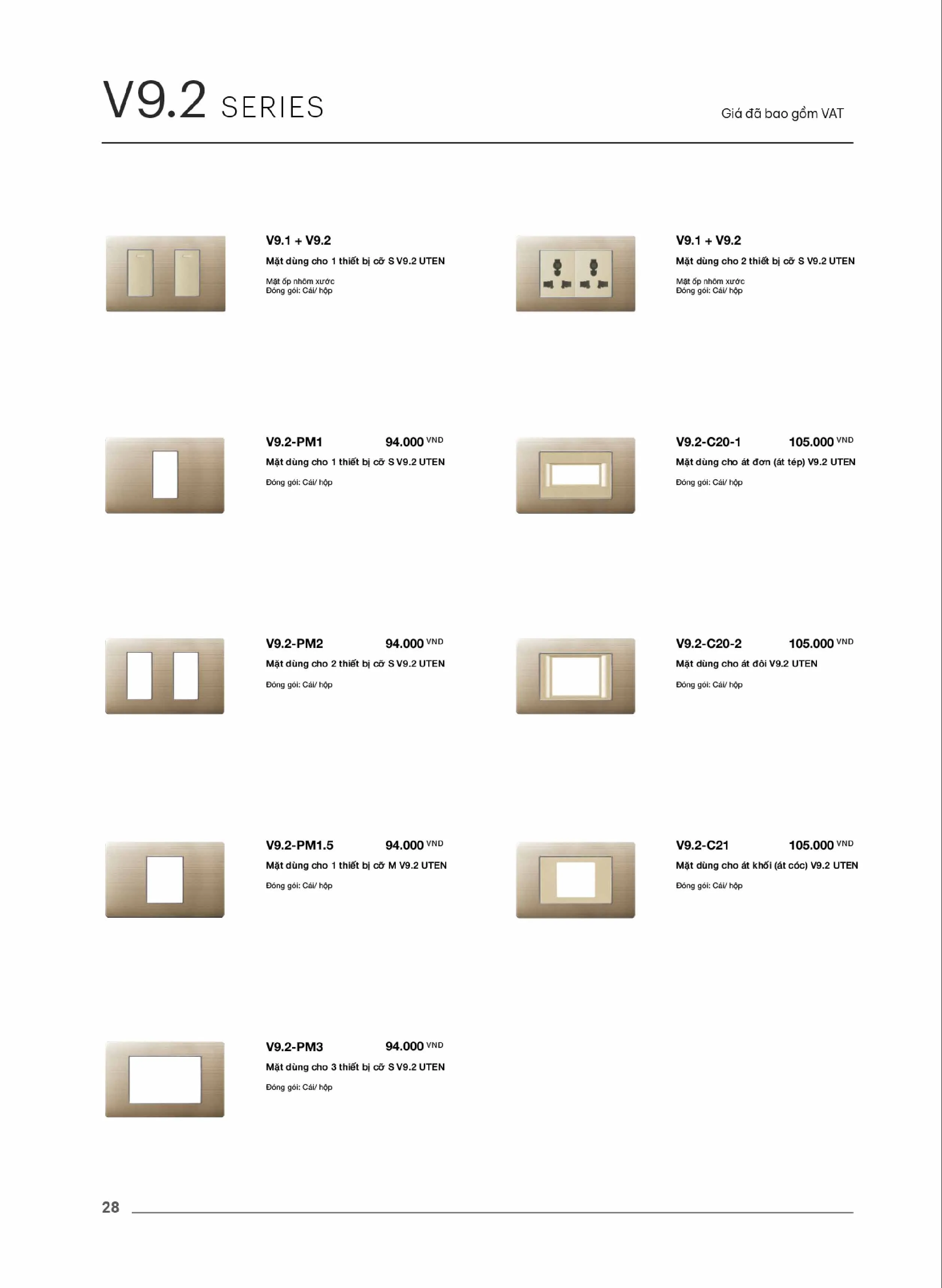Catalogue UTEN 2026 (Công tắc & Ổ cắm) - Trang 29)