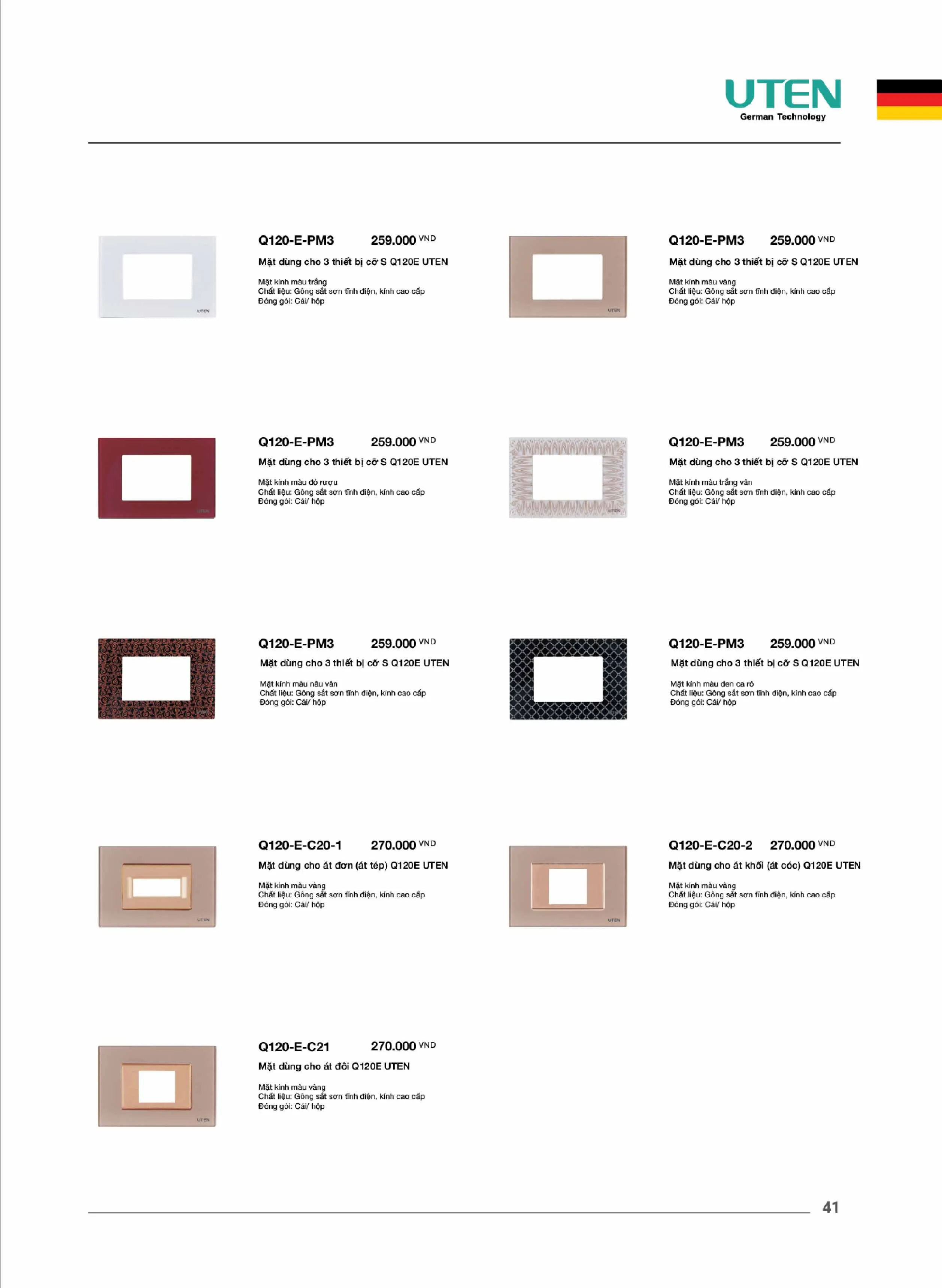 Catalogue UTEN 2026 (Công tắc & Ổ cắm) - Trang 42)