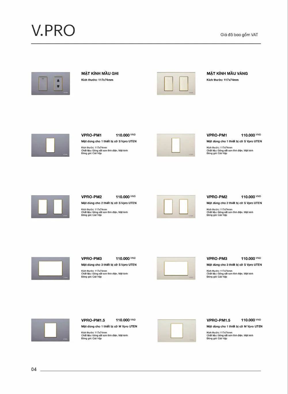 Catalogue UTEN 2026 (Công tắc & Ổ cắm) - Trang 5)