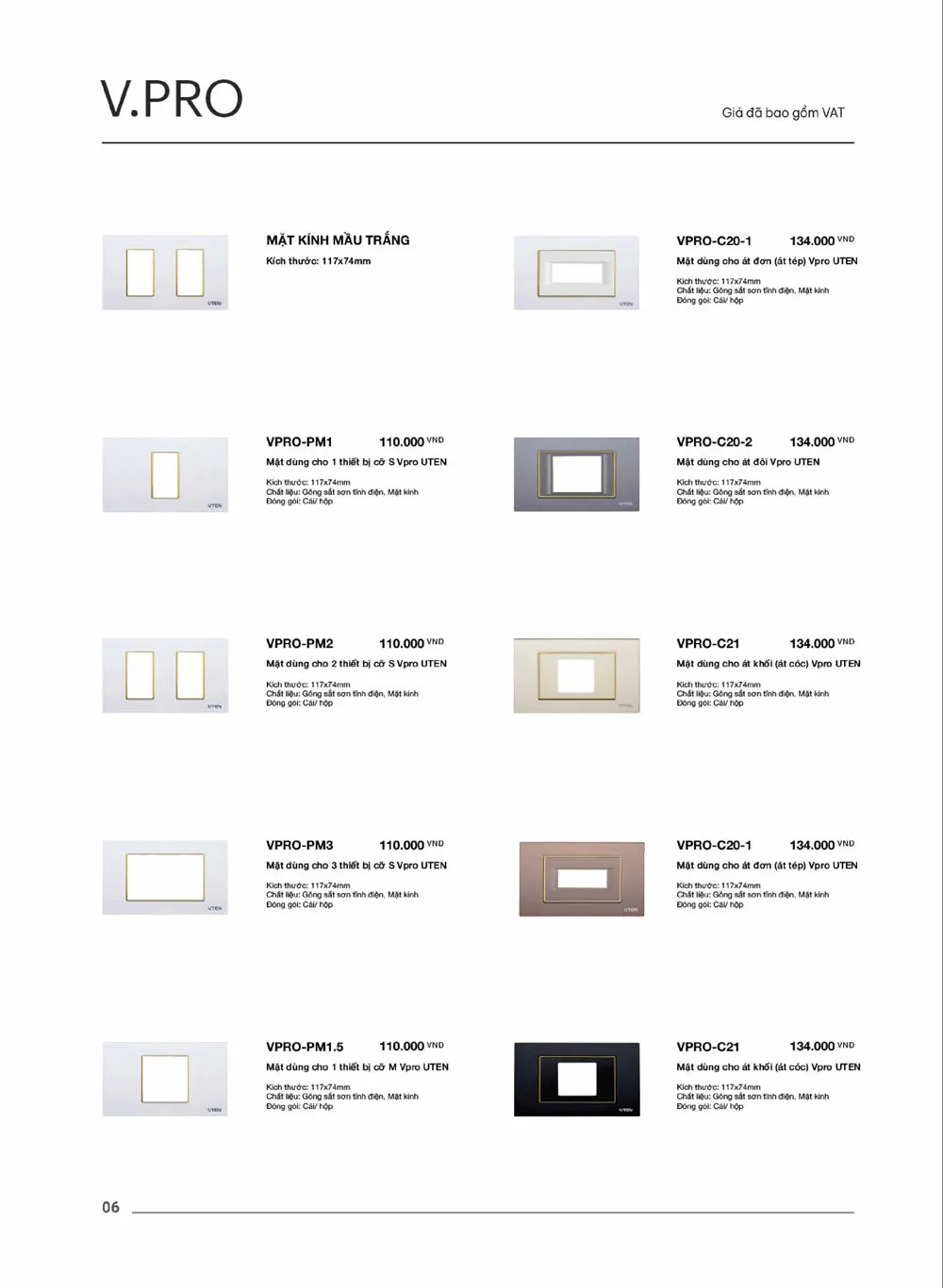 Catalogue UTEN 2026 (Công tắc & Ổ cắm) - Trang 7)