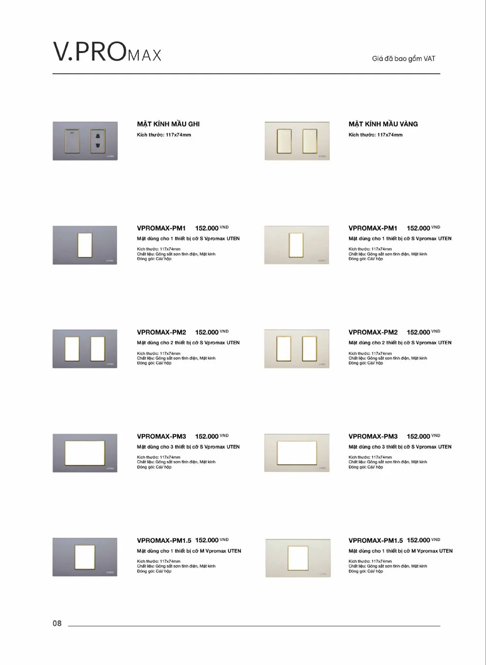 Catalogue UTEN 2026 (Công tắc & Ổ cắm) - Trang 9)