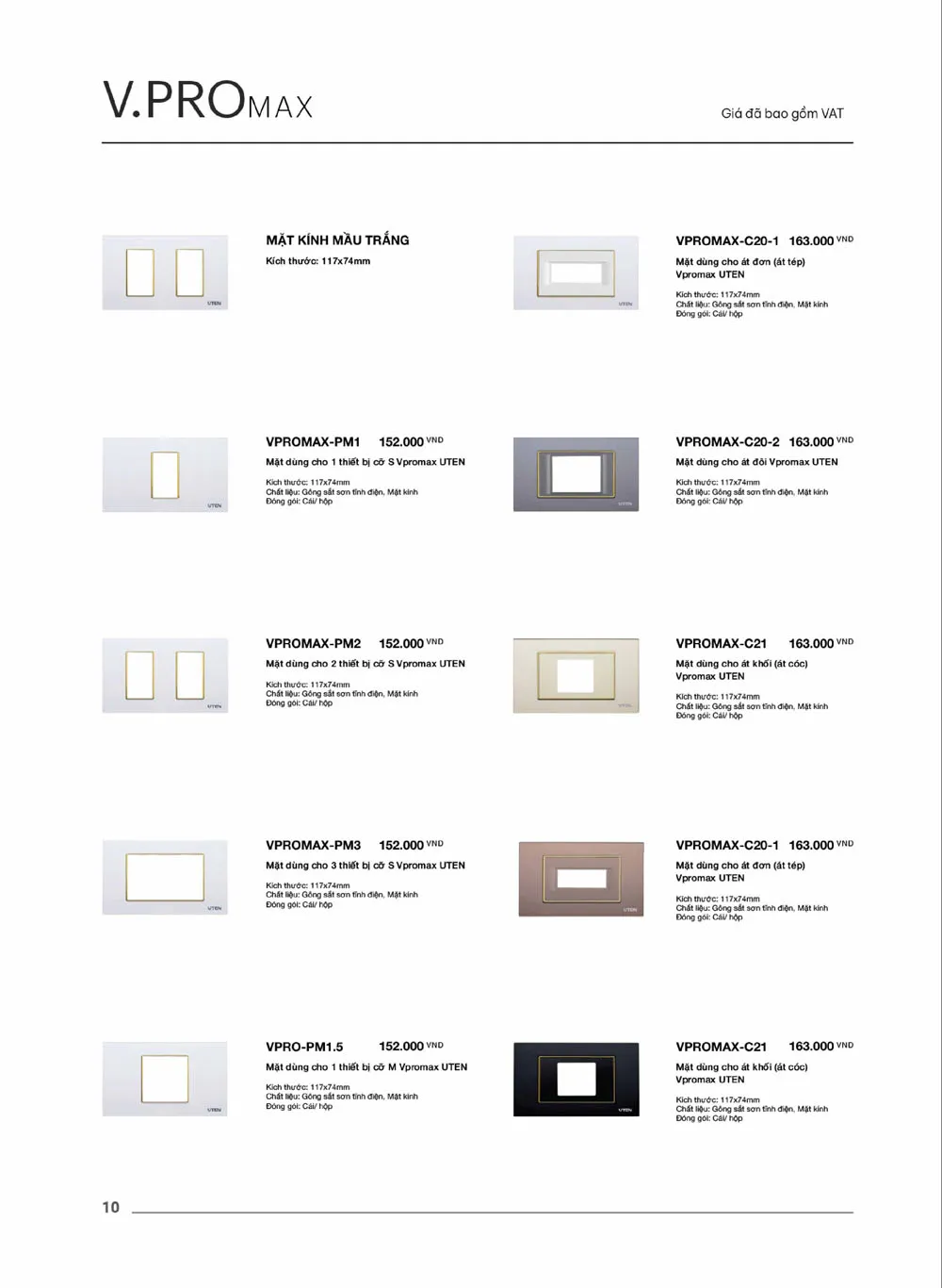 Catalogue UTEN 2026 (Công tắc & Ổ cắm) - Trang 11)