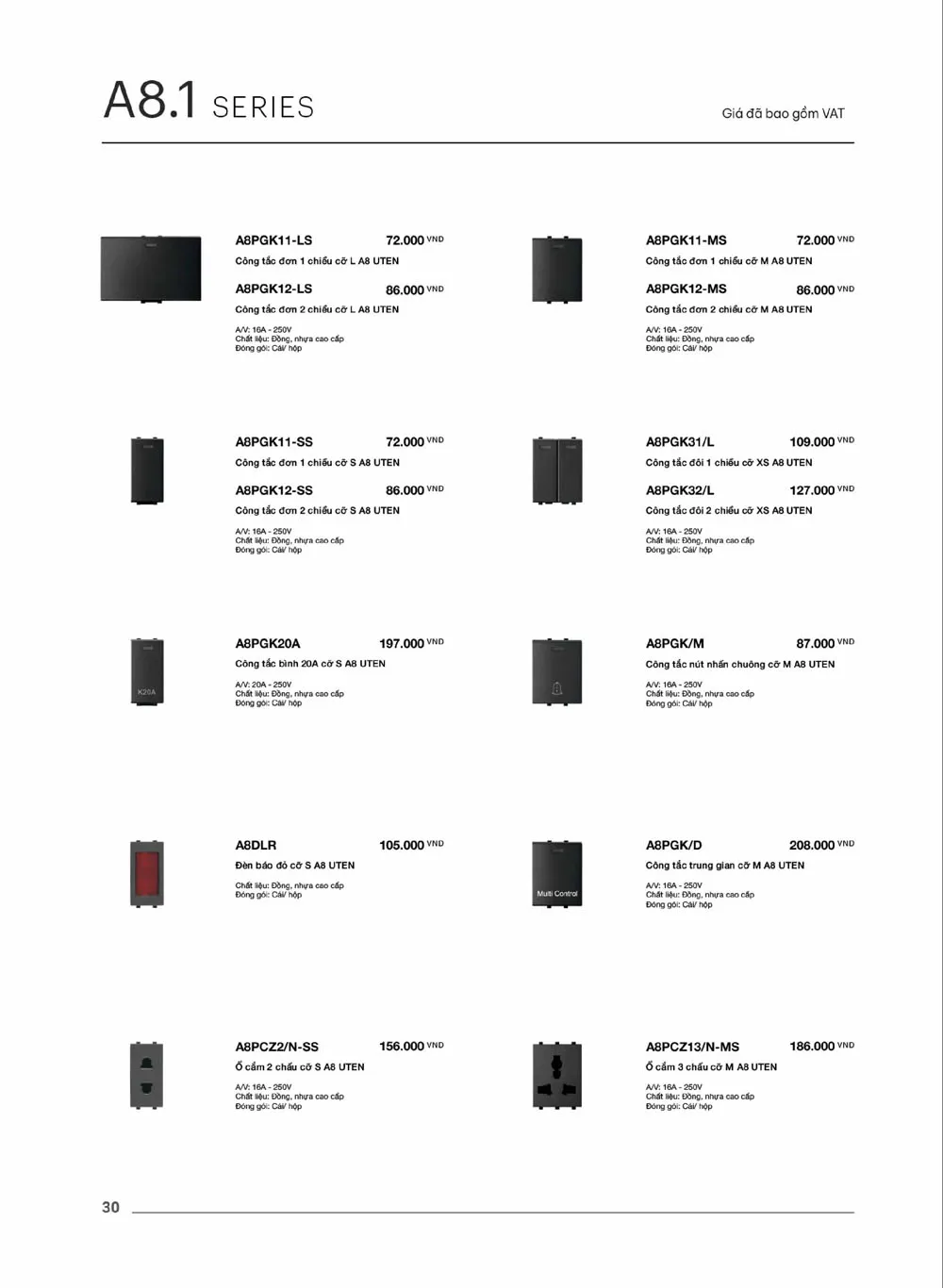 Catalogue UTEN 2026 (Công tắc & Ổ cắm) - Trang 31)