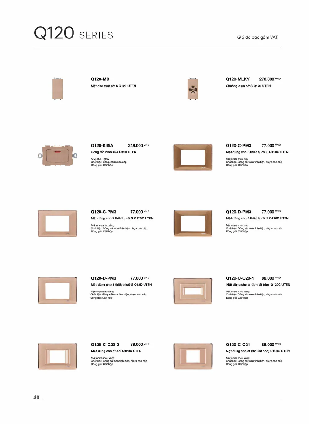 Catalogue UTEN 2026 (Công tắc & Ổ cắm) - Trang 41)