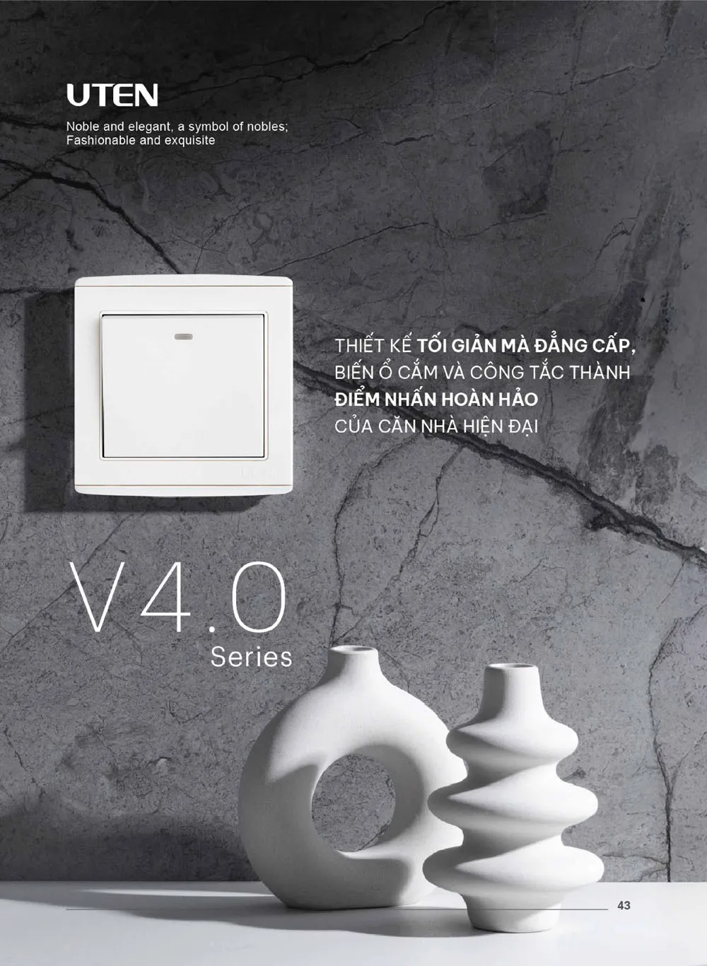 Catalogue UTEN 2026 (Công tắc & Ổ cắm) - Trang 44)