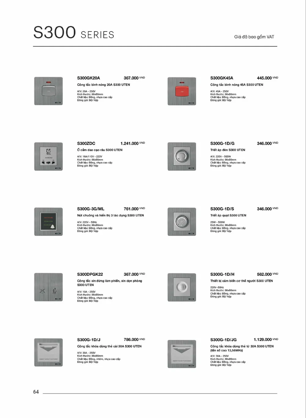 Catalogue UTEN 2026 (Công tắc & Ổ cắm) - Trang 65)