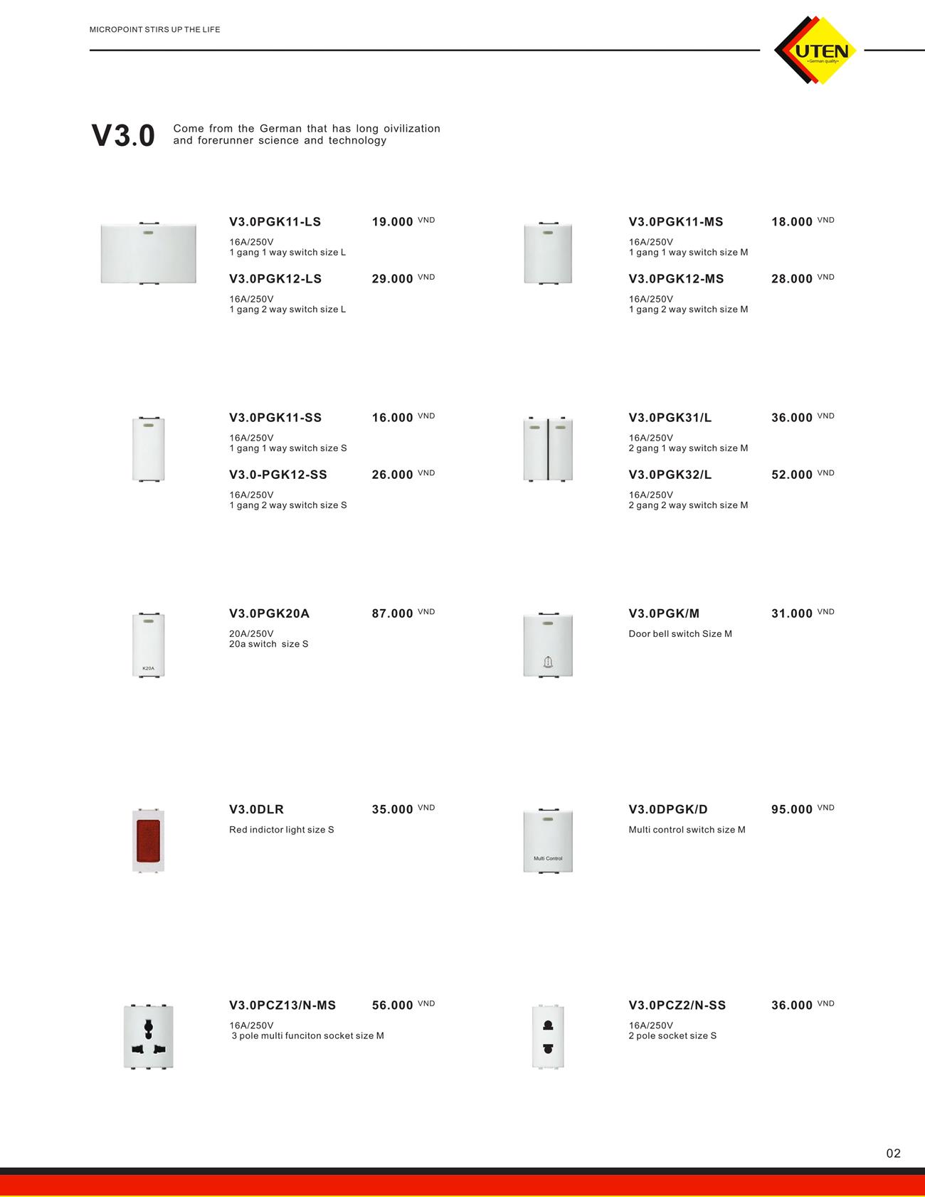 Catalogue UTEN 2023 (Công tắc & Ổ cắm) - Trang 5)