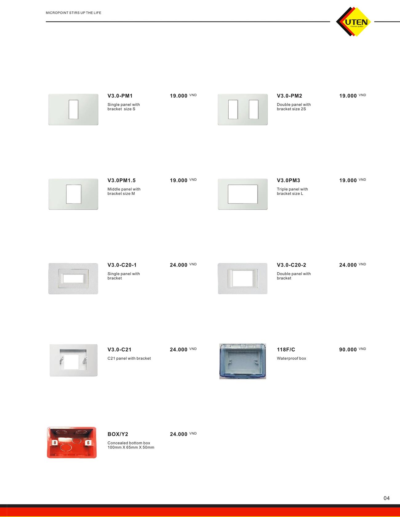 Catalogue UTEN 2023 (Công tắc & Ổ cắm) - Trang 7)