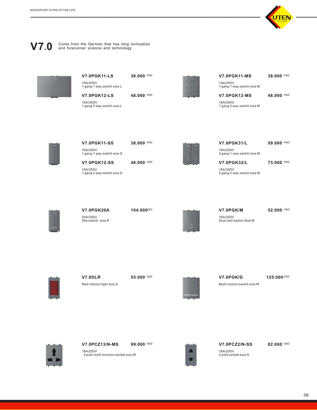 Catalogue UTEN 2023 (Công tắc & Ổ cắm) - Trang 9)