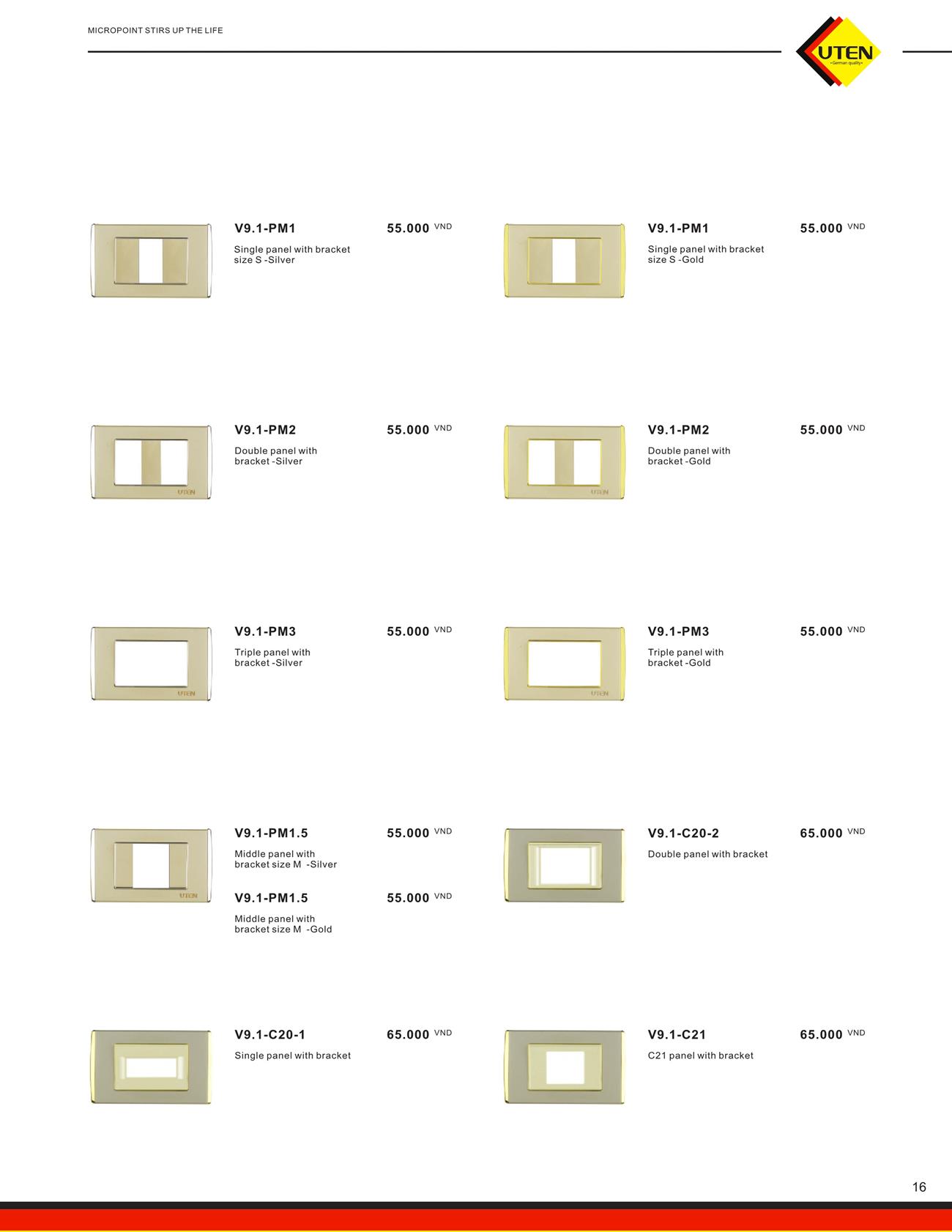 Catalogue UTEN 2023 (Công tắc & Ổ cắm) - Trang 19)