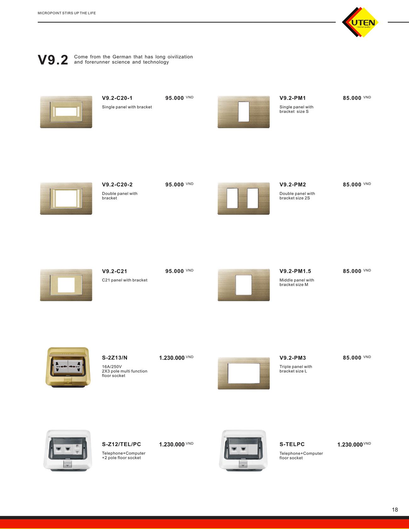 Catalogue UTEN 2023 (Công tắc & Ổ cắm) - Trang 21)