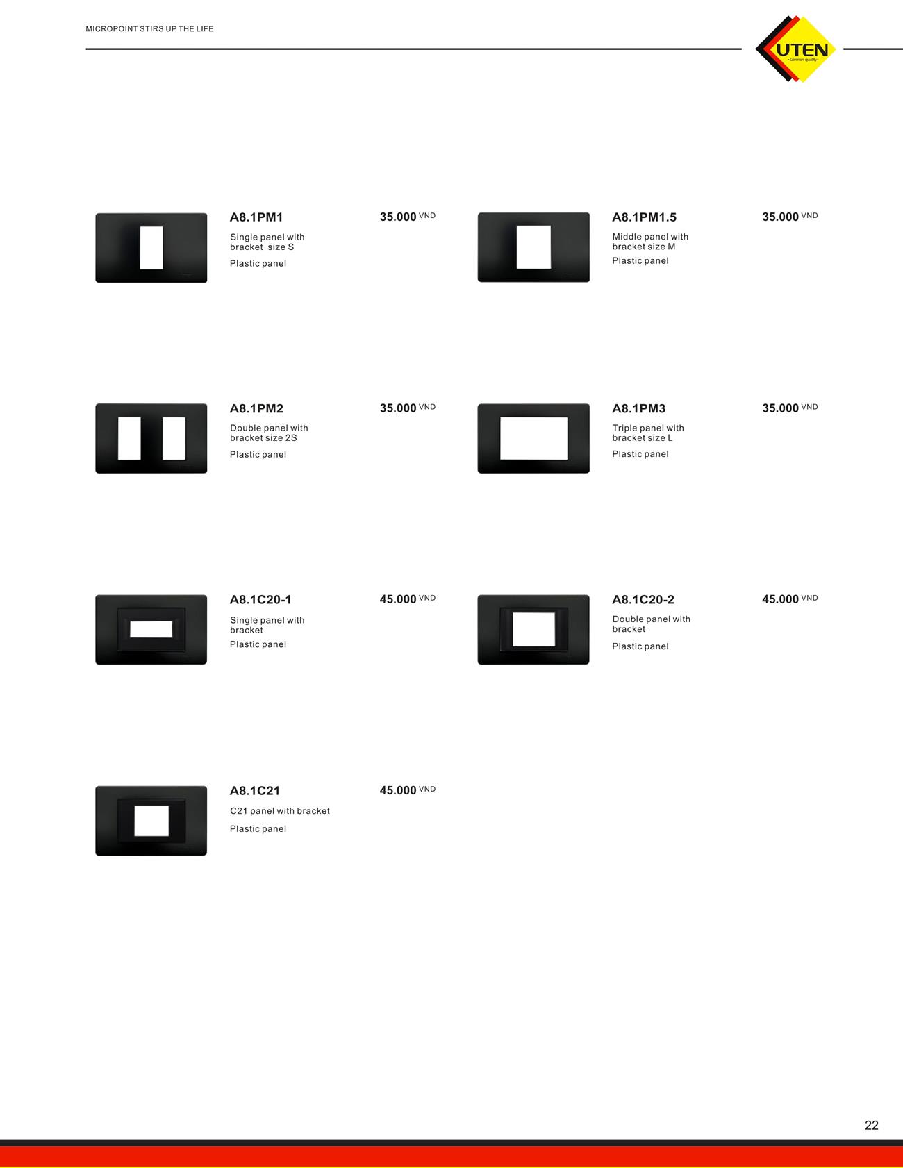 Catalogue UTEN 2023 (Công tắc & Ổ cắm) - Trang 25)