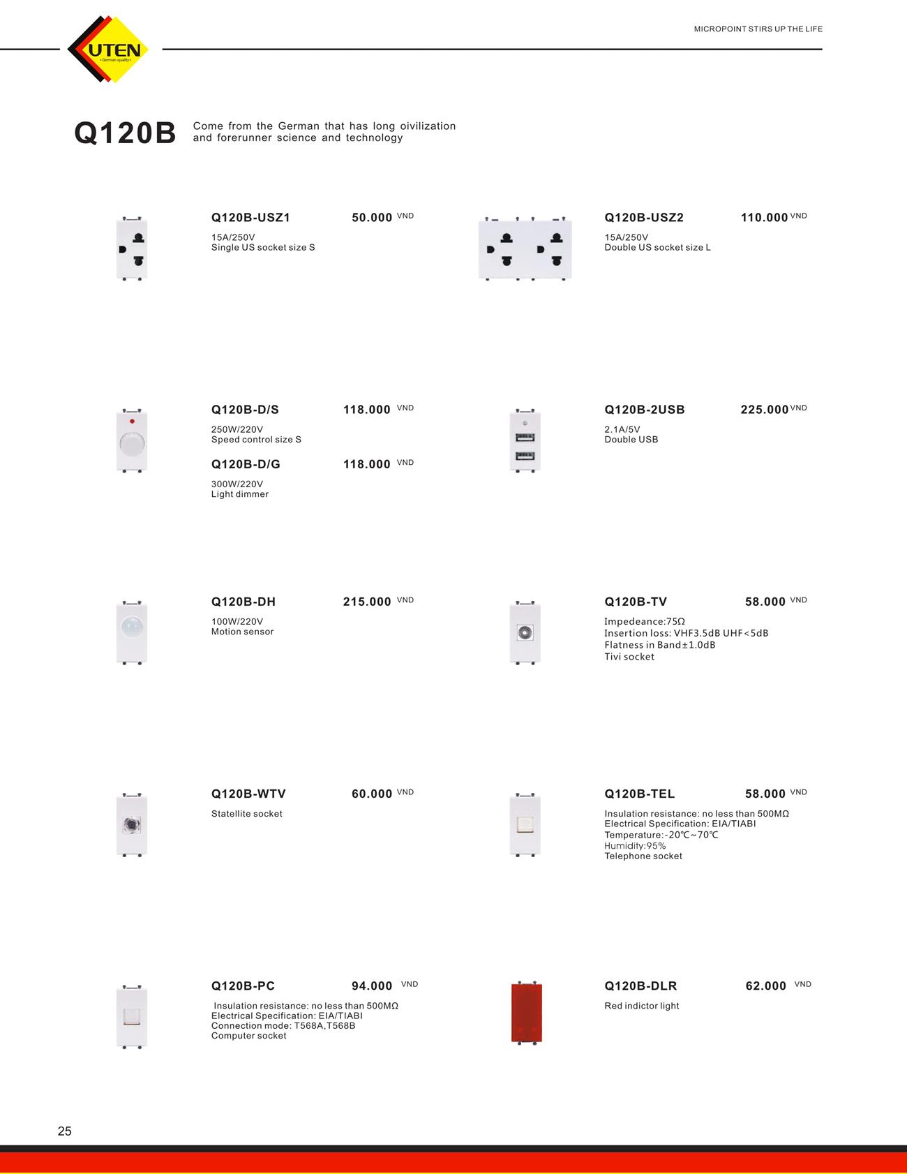 Catalogue UTEN 2023 (Công tắc & Ổ cắm) - Trang 28)