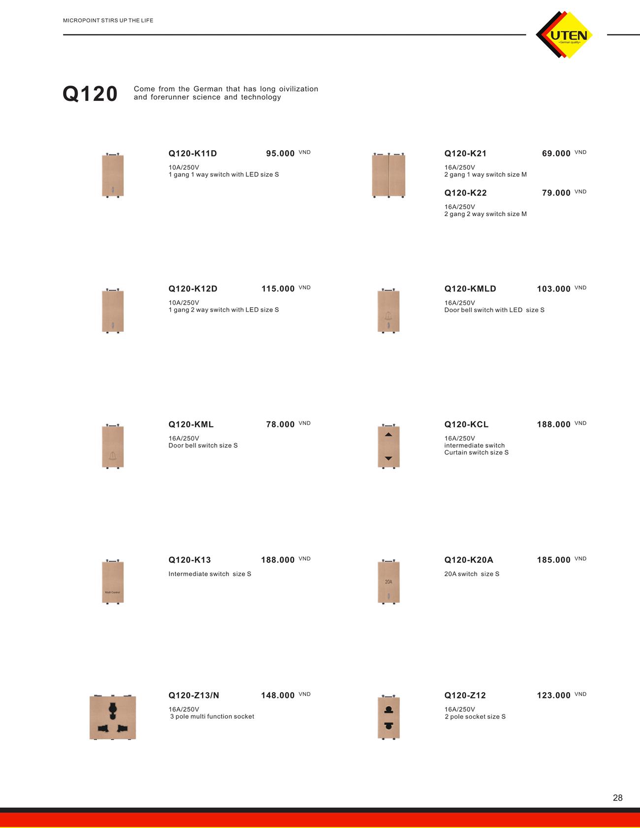 Catalogue UTEN 2023 (Công tắc & Ổ cắm) - Trang 31)