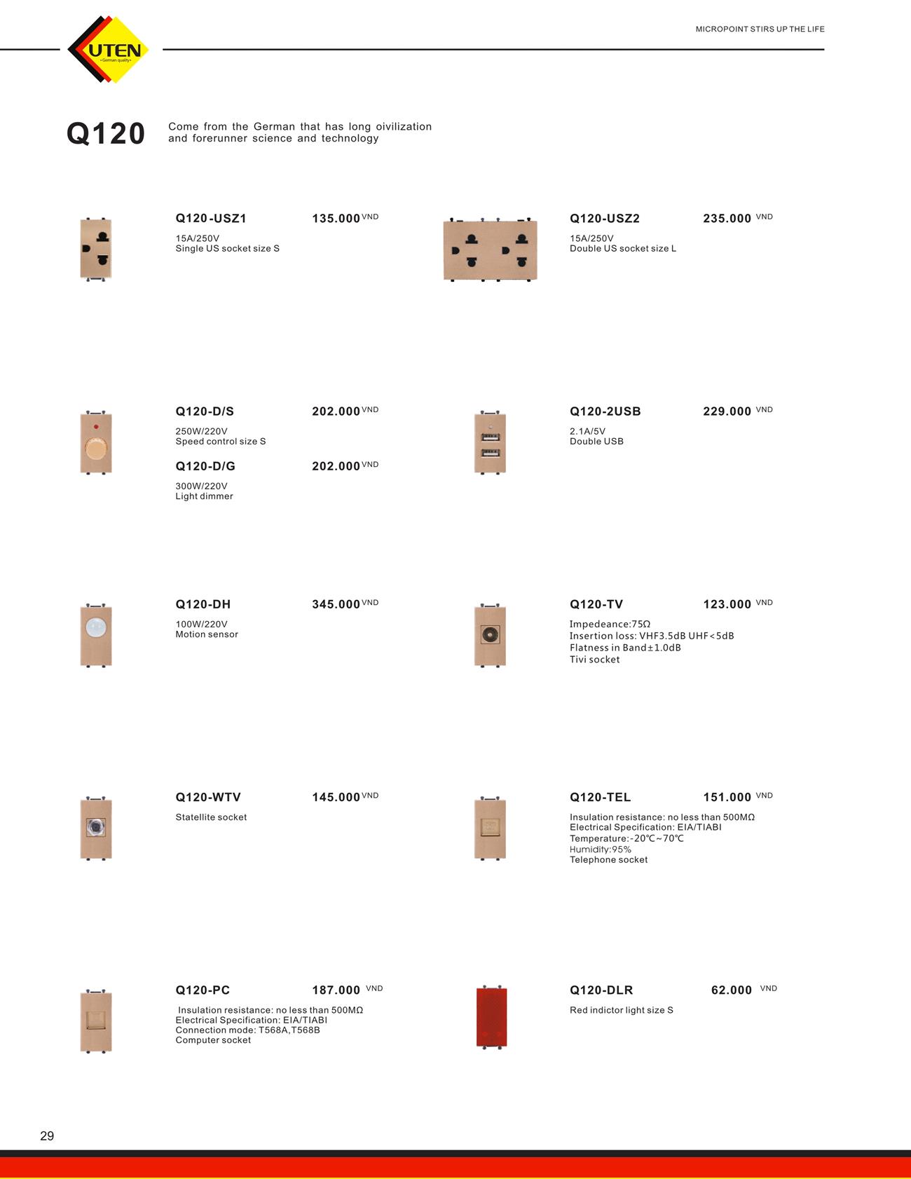 Catalogue UTEN 2023 (Công tắc & Ổ cắm) - Trang 32)