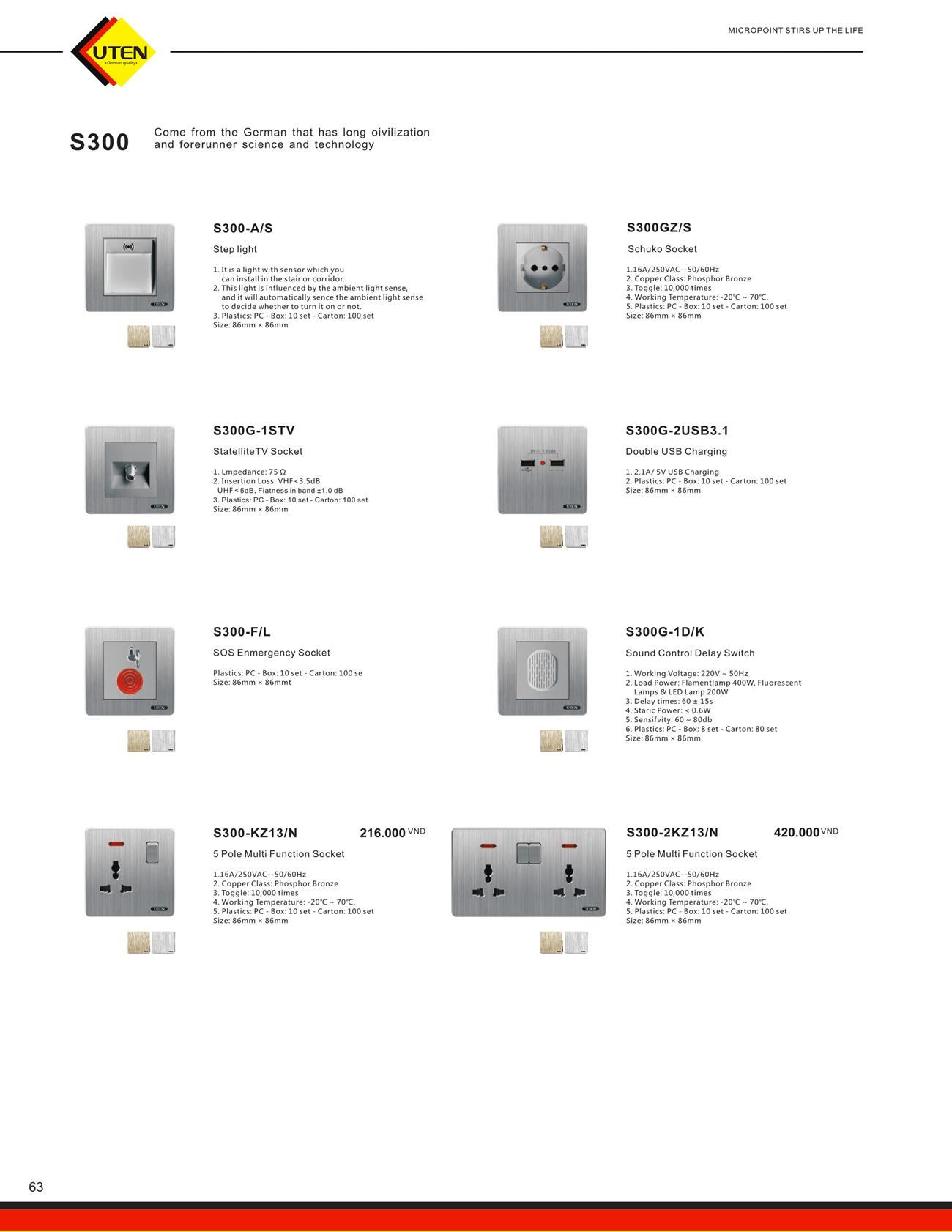 Catalogue UTEN 2023 (Công tắc & Ổ cắm) - Trang 66)