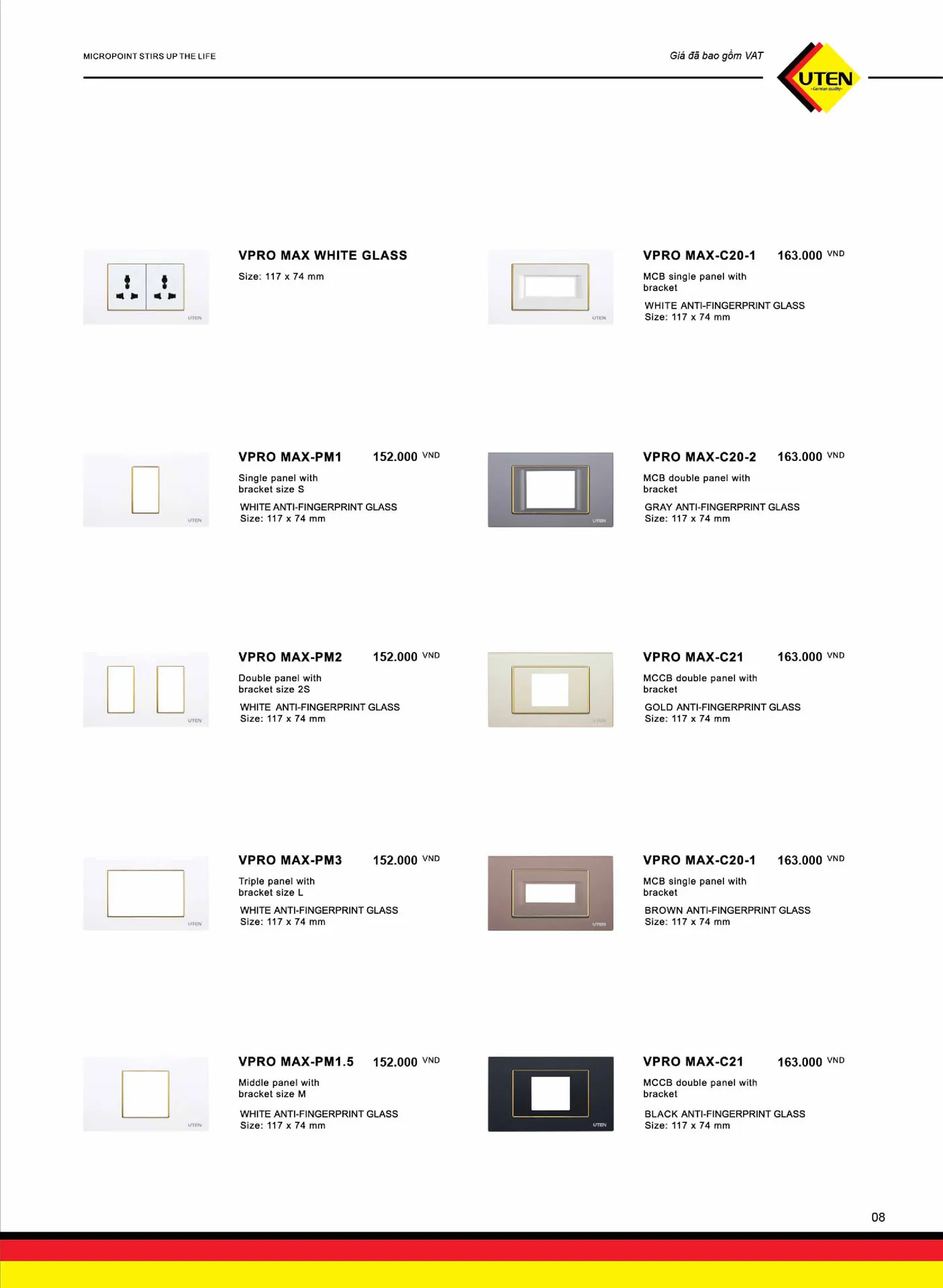 Catalogue UTEN 2025 (Công tắc & Ổ cắm) - Trang 9)