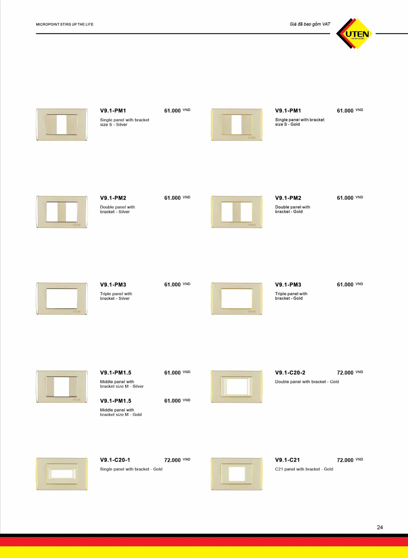 Catalogue UTEN 2025 (Công tắc & Ổ cắm) - Trang 25)