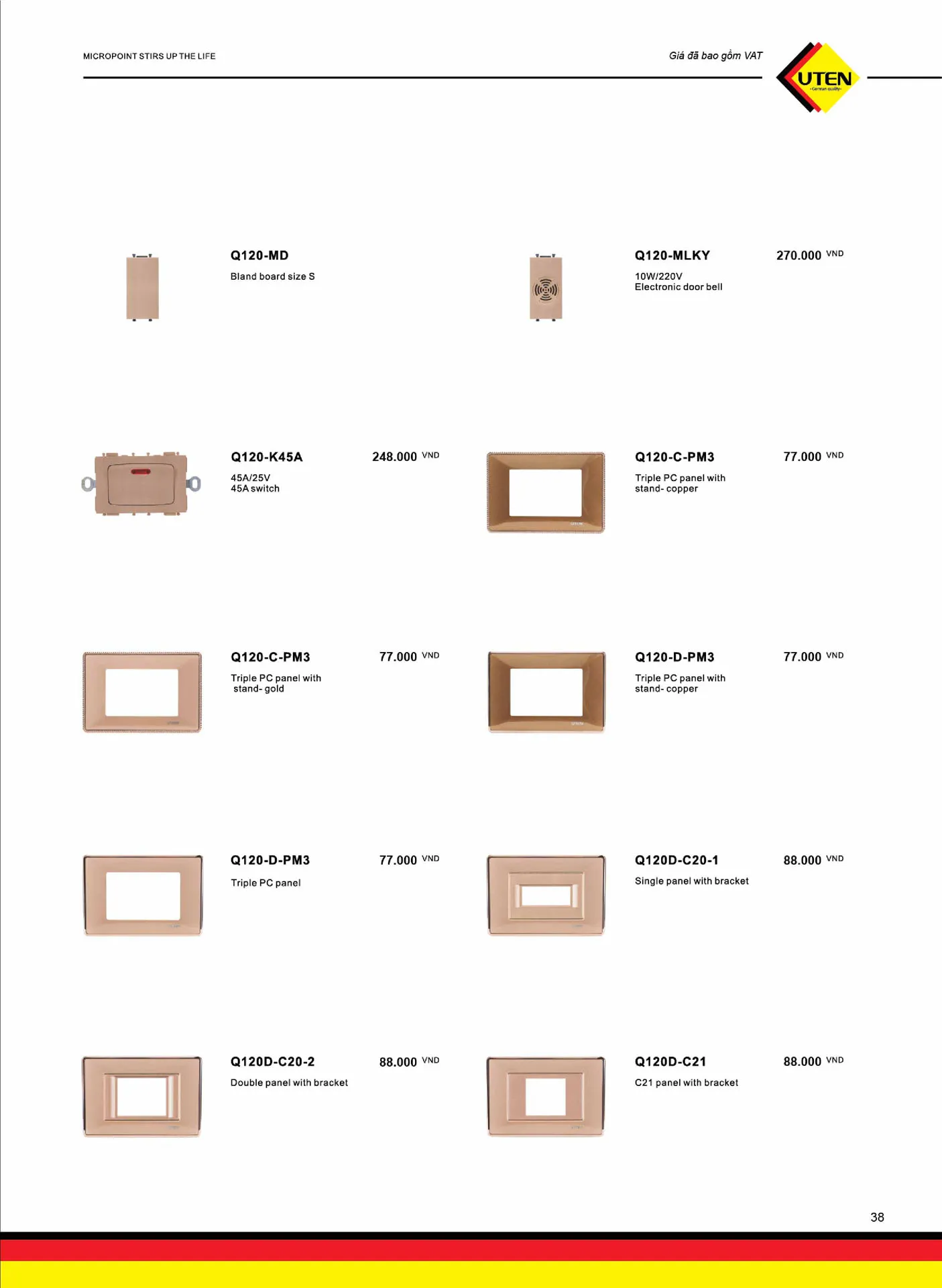 Catalogue UTEN 2025 (Công tắc & Ổ cắm) - Trang 39)
