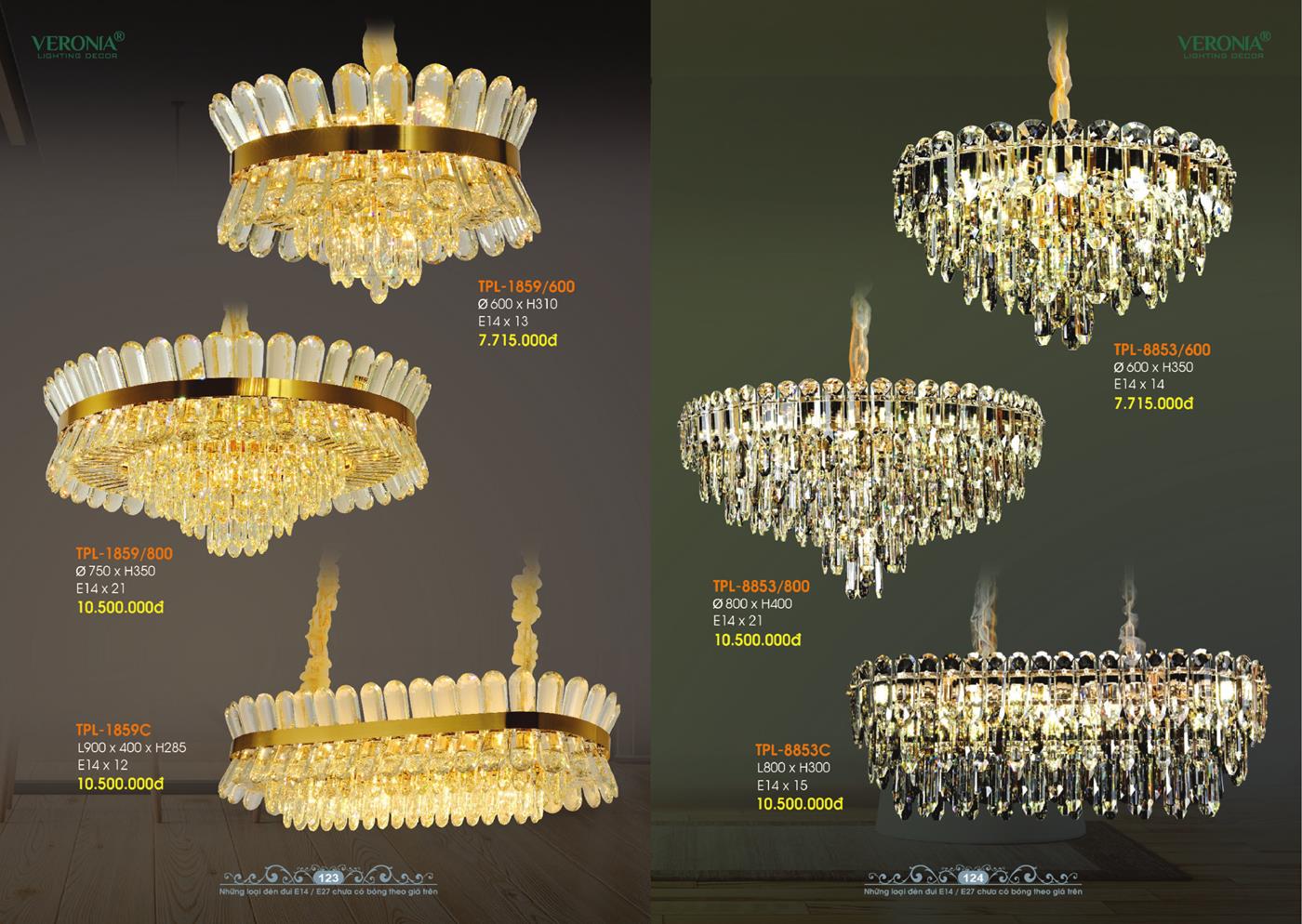 Catalogue Đèn Trang Trí VERONA 2024 - Trang 62)