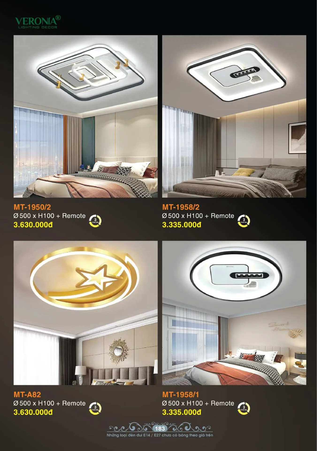Catalogue Đèn Trang Trí VERONIA 2026 - Trang 184)