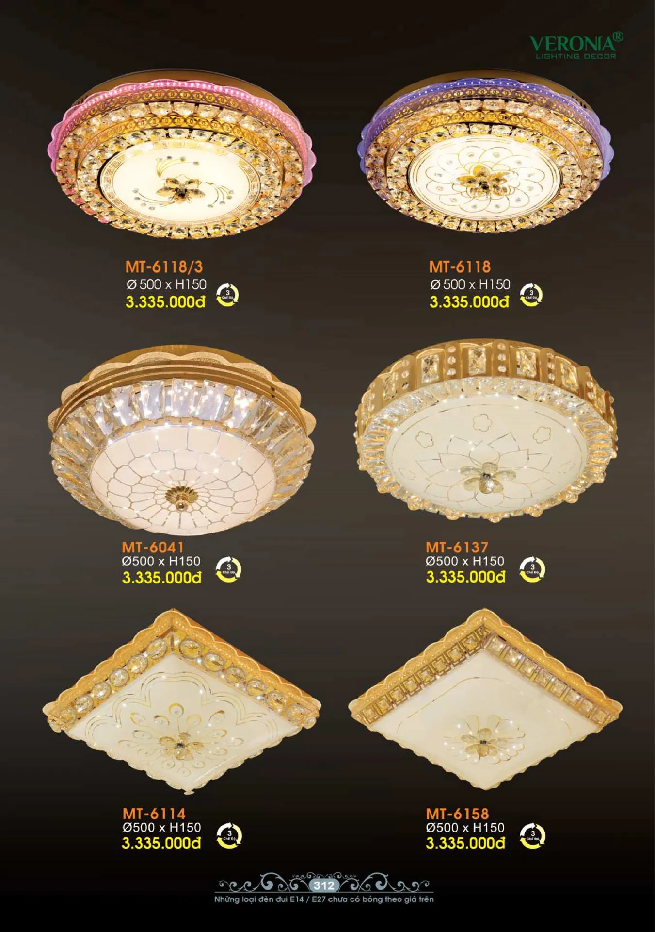 Catalogue Đèn Trang Trí VERONIA 2026 - Trang 313)