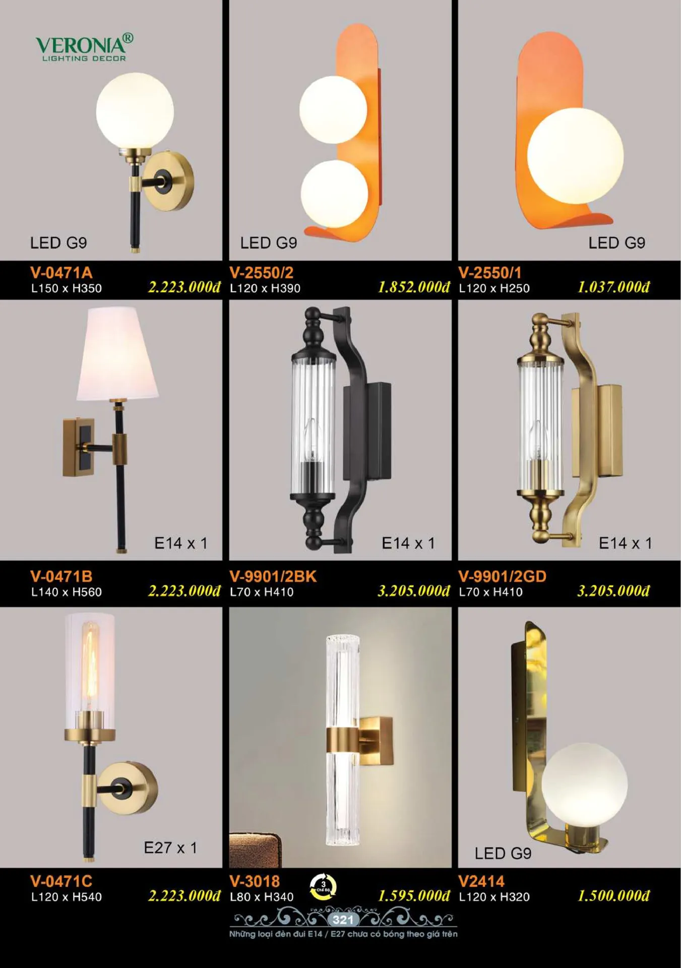 Catalogue Đèn Trang Trí VERONIA 2026 - Trang 322)