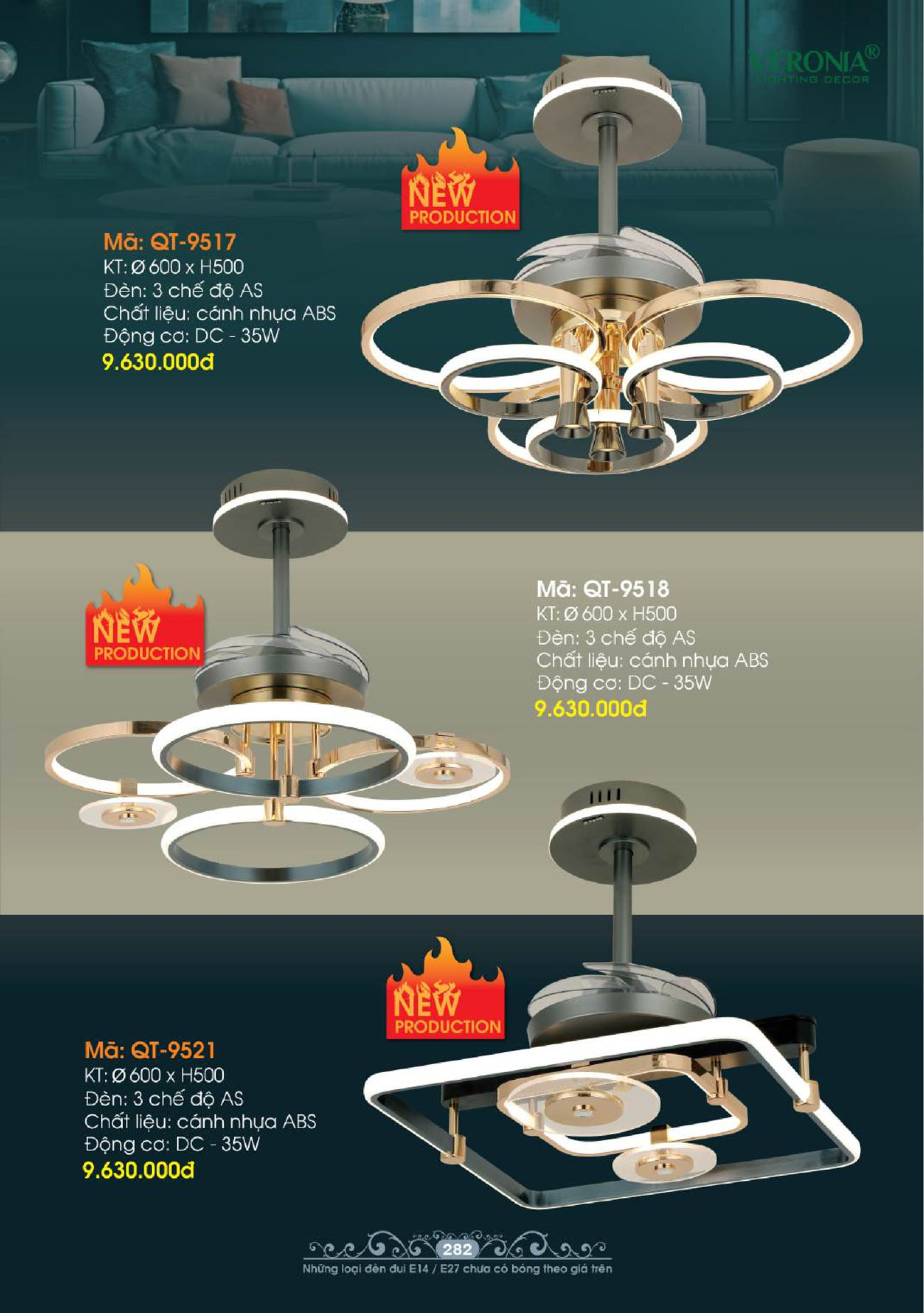 Tổng hợp Quạt đèn trang trí VERONIA mới nhất 2025 - Trang 5)