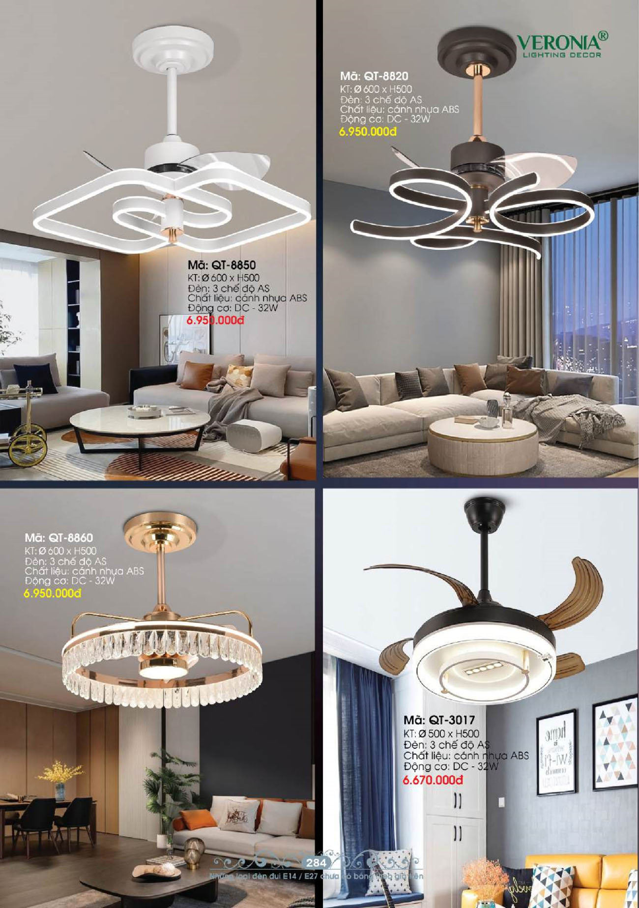 Tổng hợp Quạt đèn trang trí VERONIA mới nhất 2025 - Trang 7)