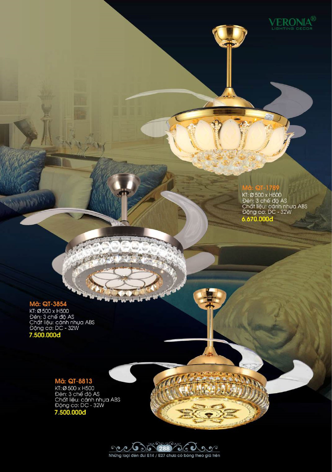 Tổng hợp Quạt đèn trang trí VERONIA mới nhất 2025 - Trang 11)