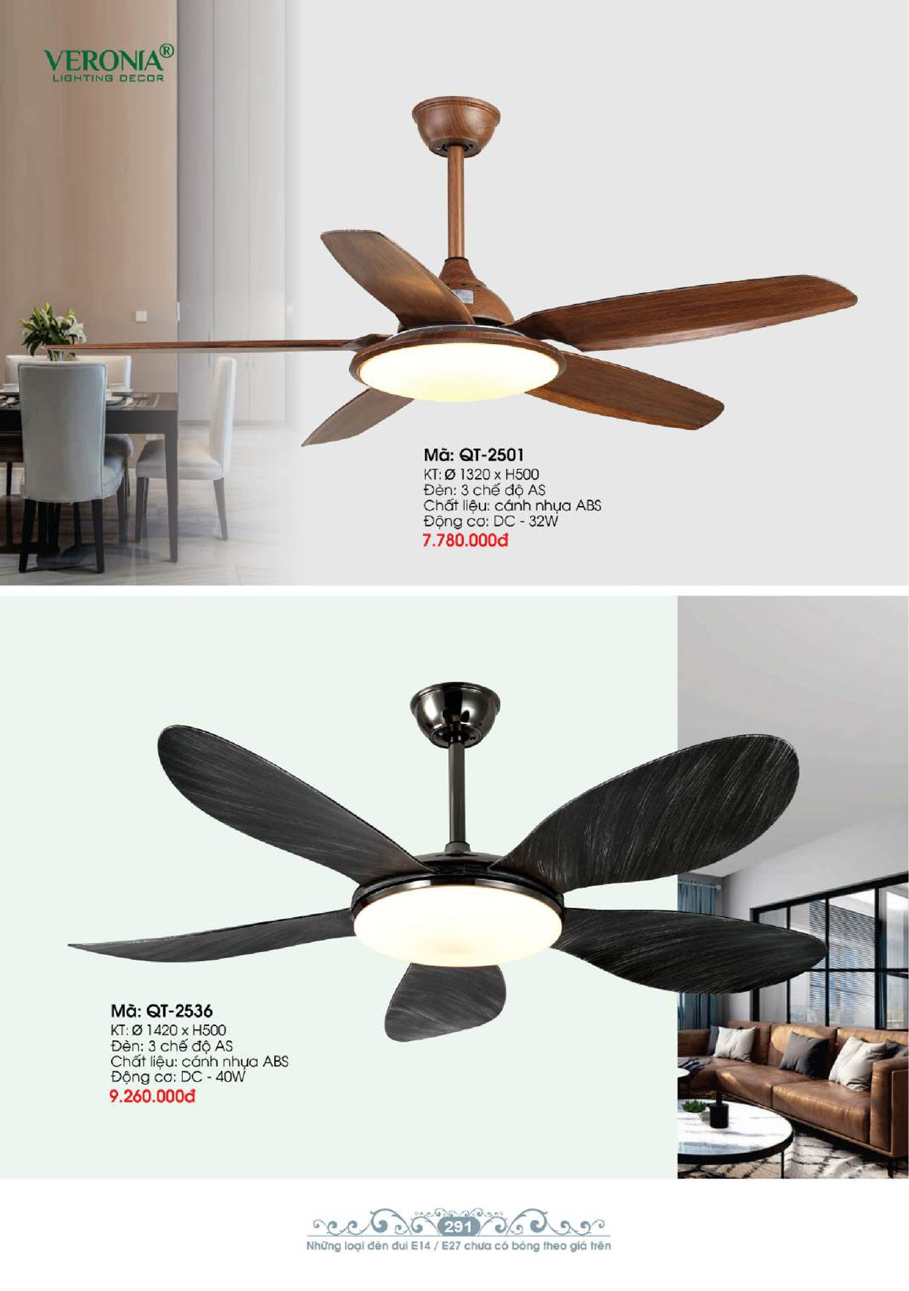 Tổng hợp Quạt đèn trang trí VERONIA mới nhất 2025 - Trang 14)