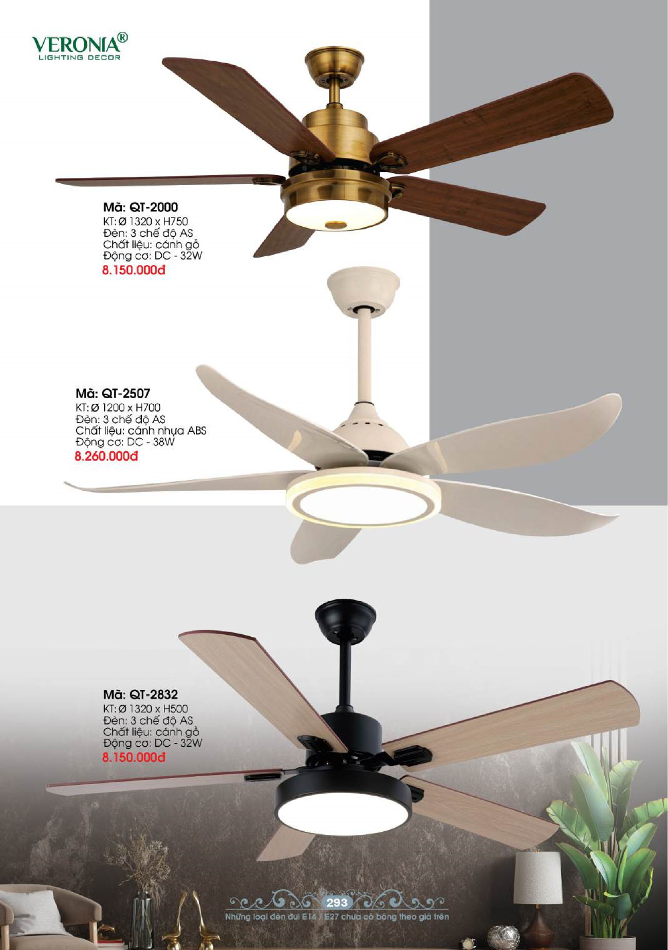 Tổng hợp Quạt đèn trang trí VERONIA mới nhất 2025 - Trang 16)
