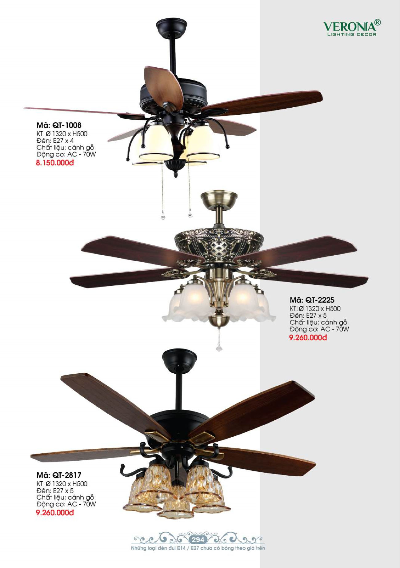 Tổng hợp Quạt đèn trang trí VERONIA mới nhất 2025 - Trang 17)