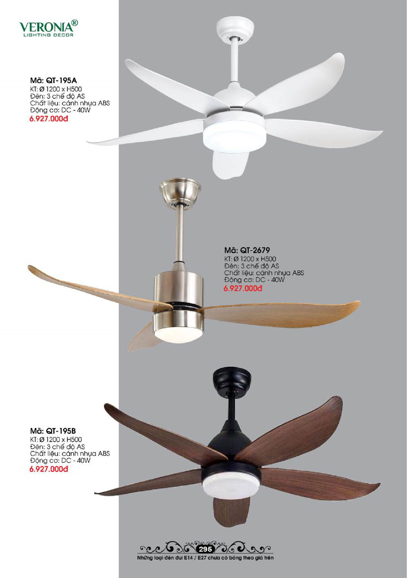 Tổng hợp Quạt đèn trang trí VERONIA mới nhất 2025 - Trang 18)