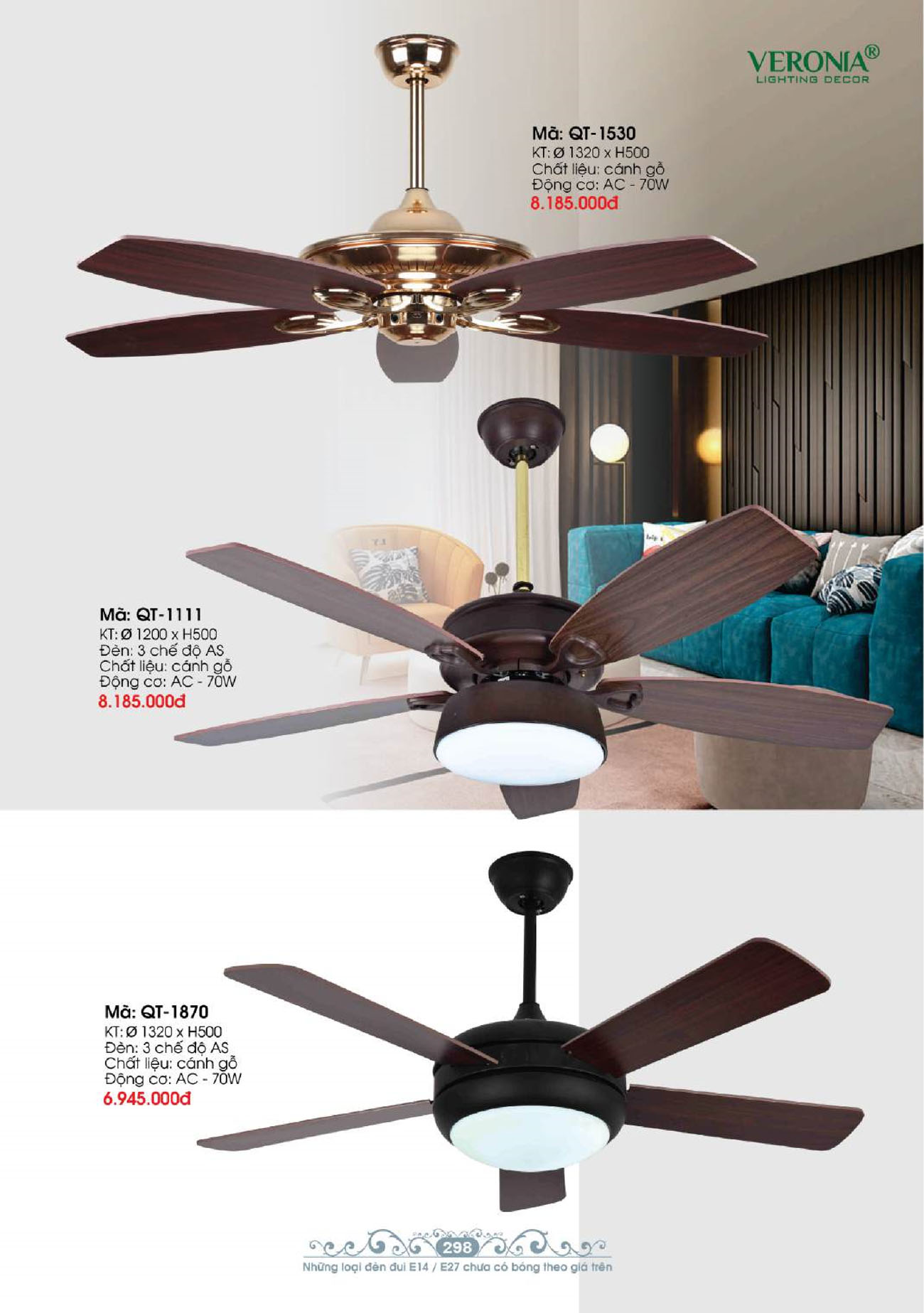 Tổng hợp Quạt đèn trang trí VERONIA mới nhất 2025 - Trang 21)