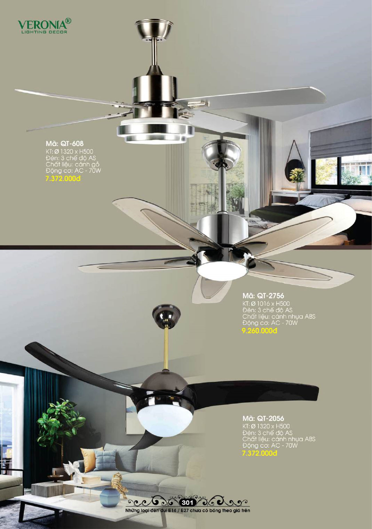 Tổng hợp Quạt đèn trang trí VERONIA mới nhất 2025 - Trang 24)