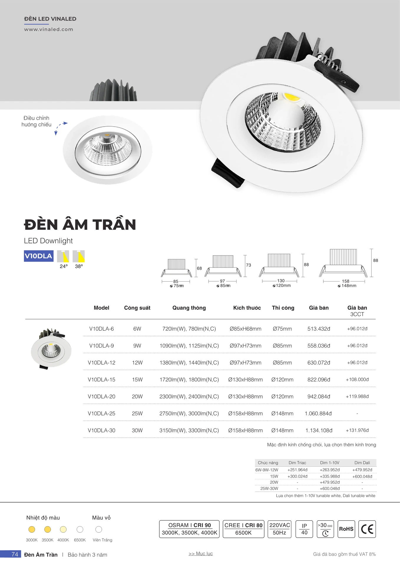 Bảng Giá Đèn VinaLED 2026 - Trang 73