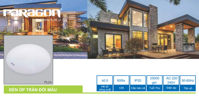 Đèn ốp trần đổi màu Paragon