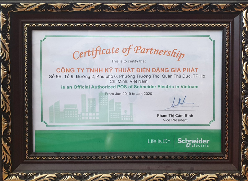 Chứng chỉ Schneider Electric (2019-2020)