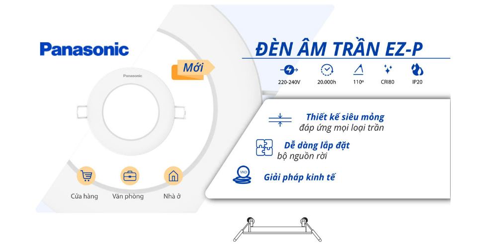 Đèn âm trần Panasonic EZ-P