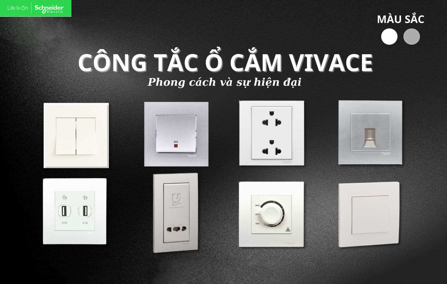 Công tắc, ổ cắm Vivace Schneider