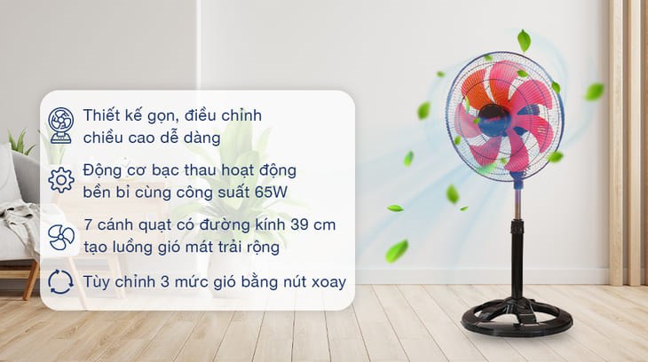 Quạt lửng Senko LTS1636 có thiết kế nhỏ gọn, đến từ thương hiệu Senko nổi tiếng của Việt Nam