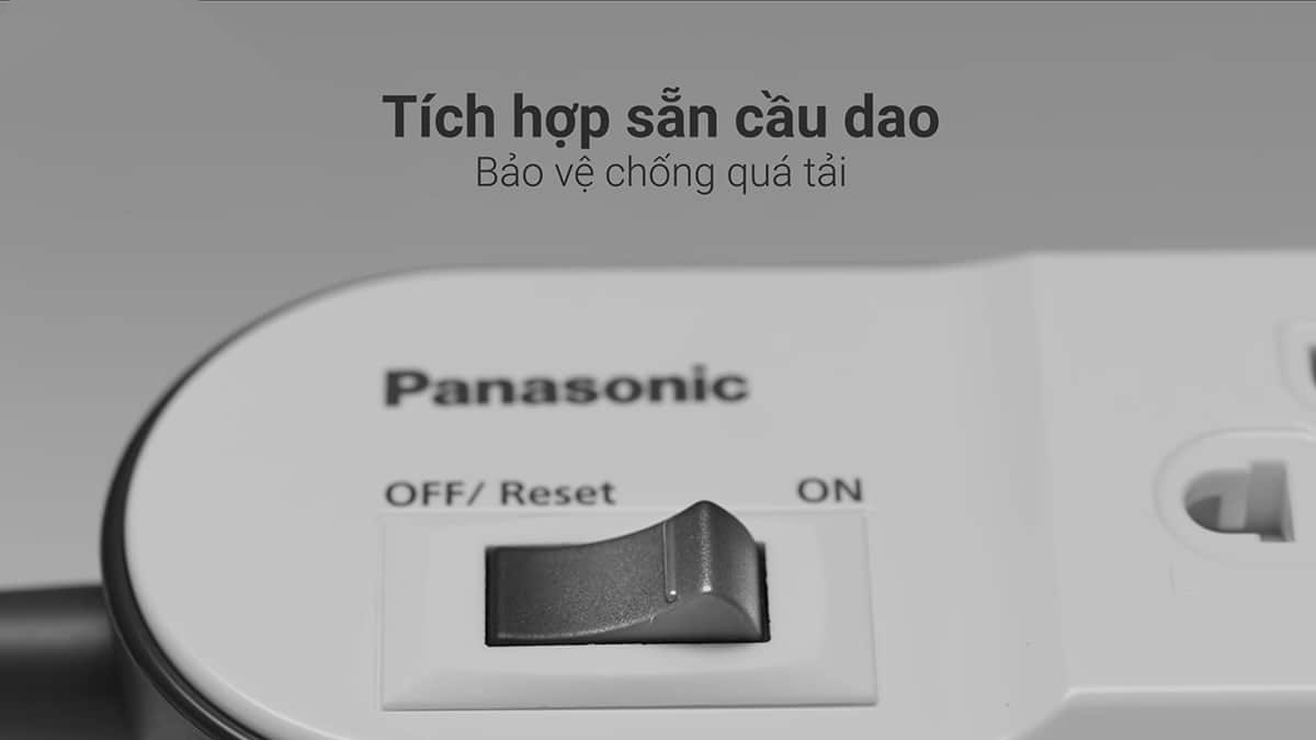 Ổ cắm Panasonic có dây được tích hợp sẵn cầu dao giúp bảo vệ quá tải