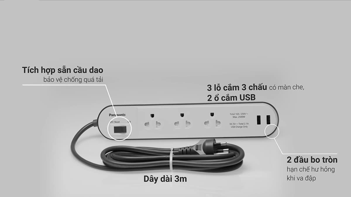 Ưu điểm nổi bật của dòng sản phẩm ổ cắm Panasonic có dây