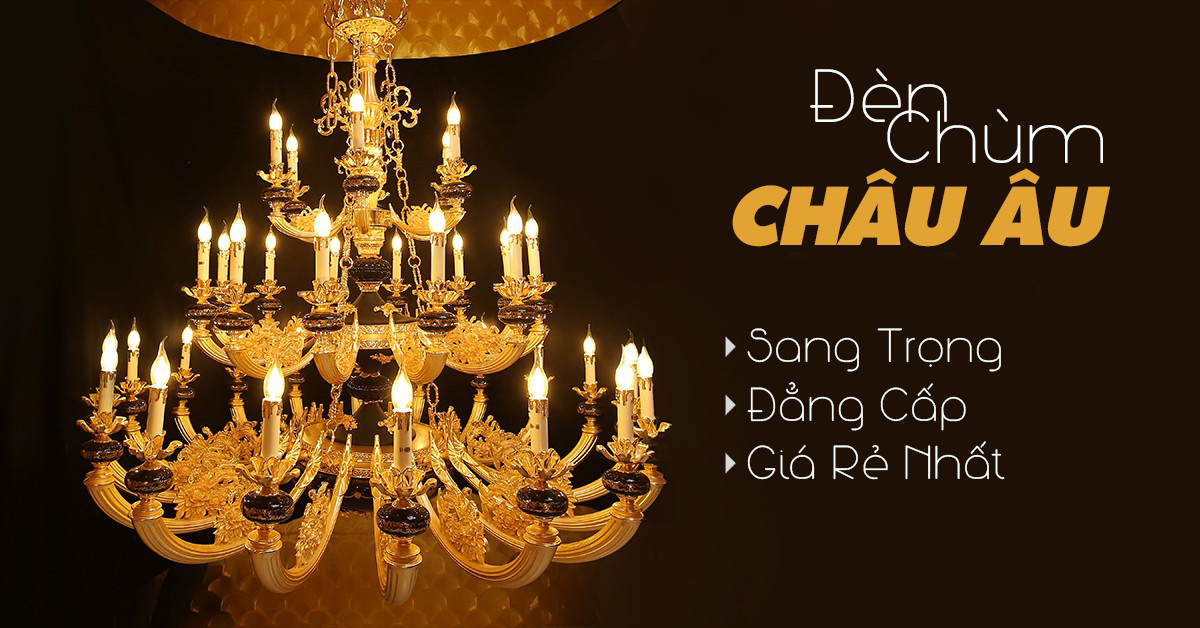 Đèn chùm nến đồng